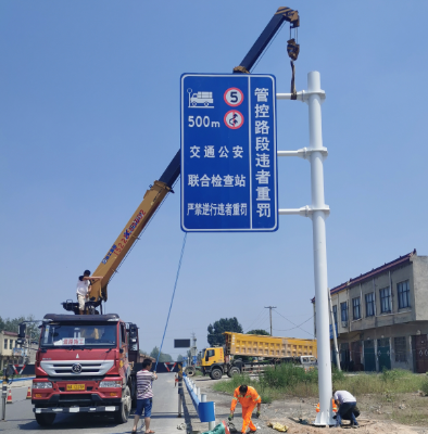 长沙双悬臂标志杆、交通标志杆制作、门架立柱加工厂家